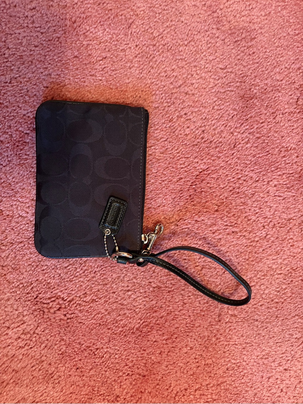 Coach Black Signature Canvas Wristlet with Leather Strap - Picture 2 of 2